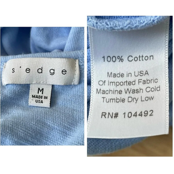 S'edge Blue Cotton Knit Ruffled Midi Dress - 29789 - Picture 14 of 16